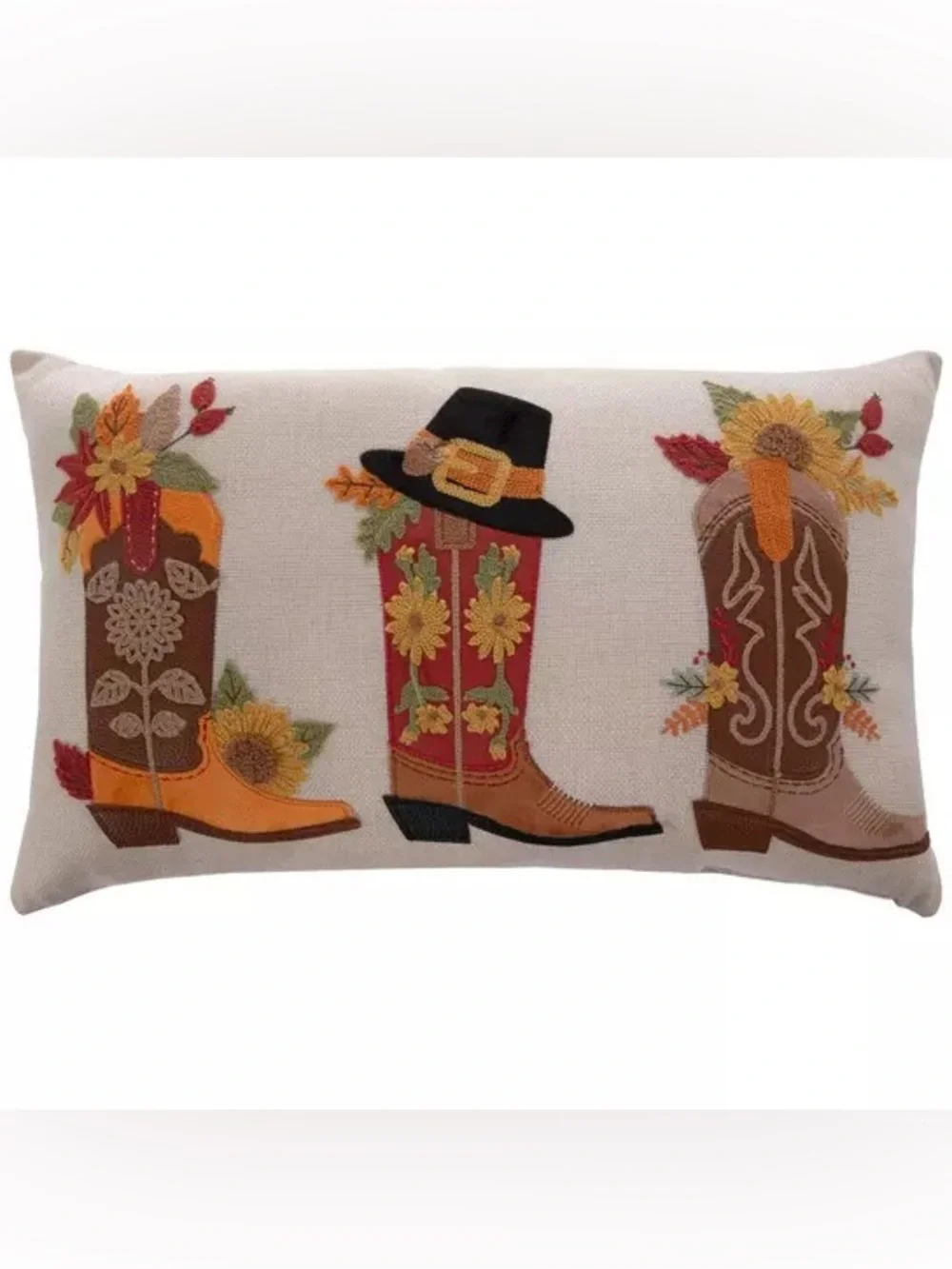 Autumn Cowboy Boots Pillow